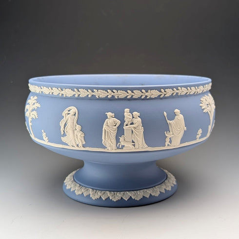 英國復古 Wedgwood Jasperware 脚座大型碗 淺藍色